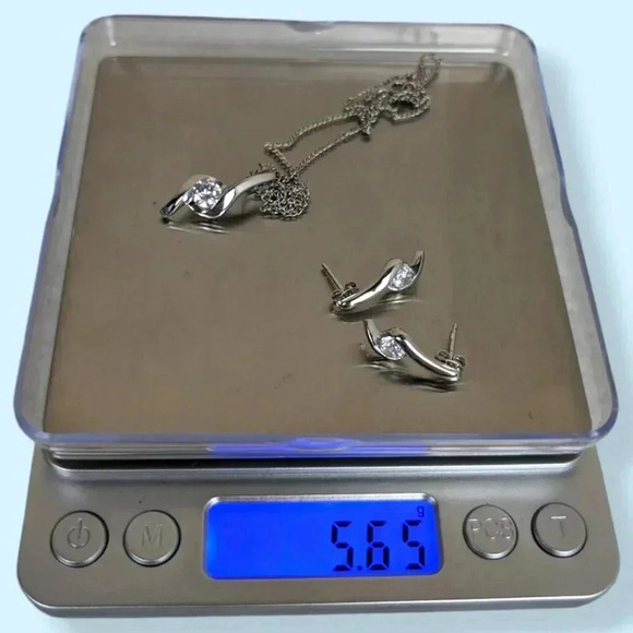 Vintage 925 & CZ Demi Parure - Picture 11 of 11